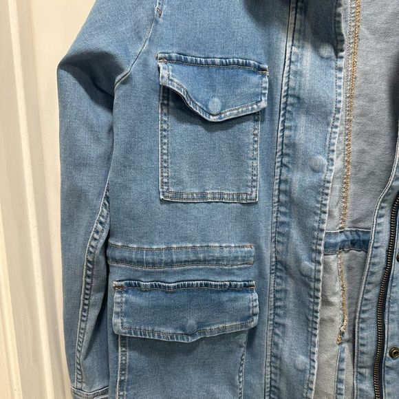 Judy Blue Zip Up Denim Jean Jacket - Picture 6 of 12